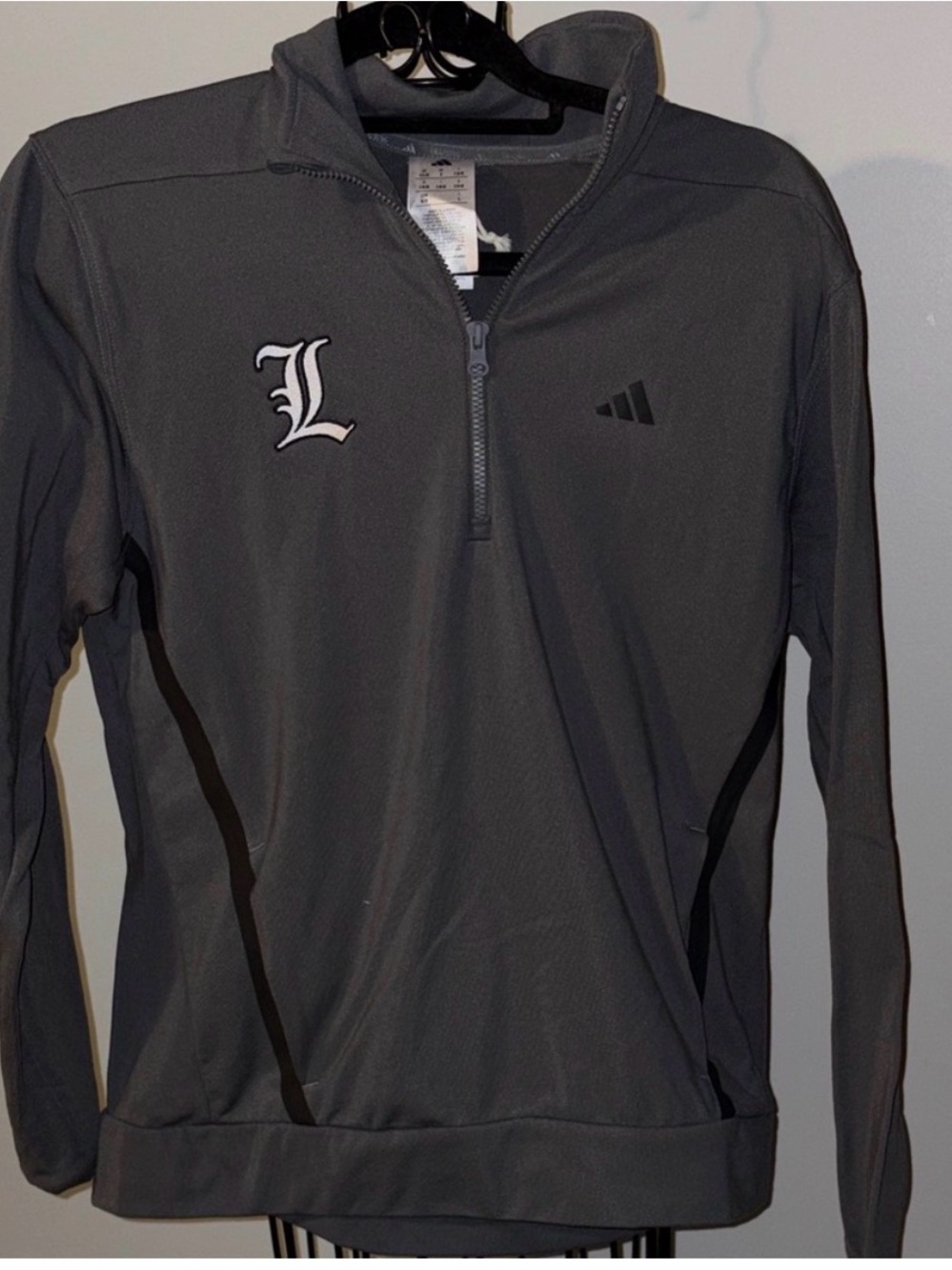 Louisville Gray Quarter-Zip Athletic Top shirt sweatshirt small